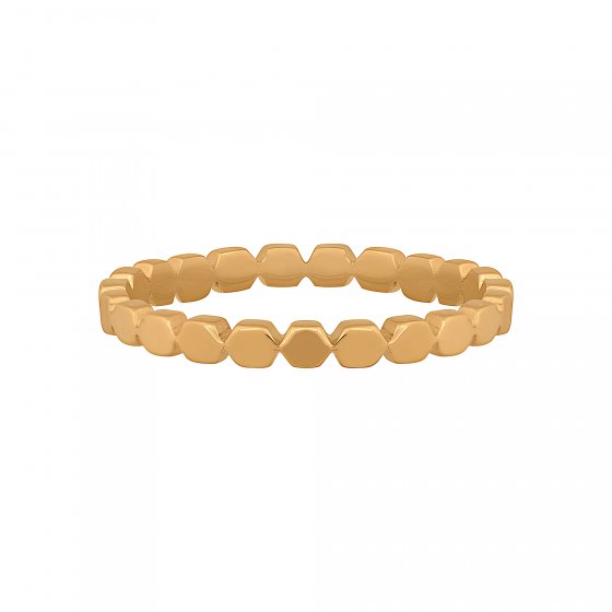 Ring 925/- Sterling Silber vergoldet Hexagon  Stacking 