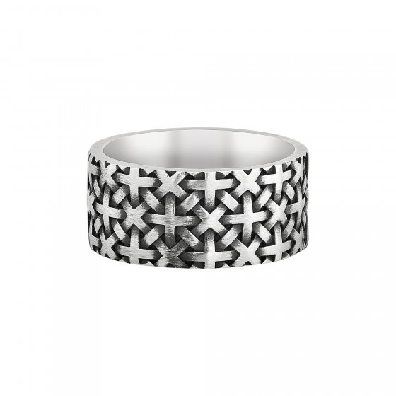 Ring 925/- Sterling Silber matt-oxidiert Flechtoptik 