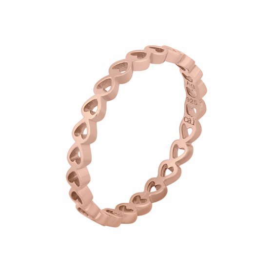 Ring 925/- Sterling Silber rosévergoldet Herz Stacking 