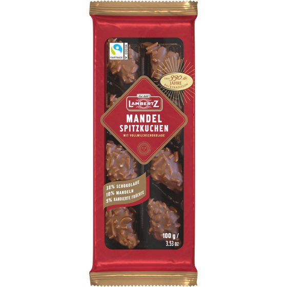 Lambertz Mandel Spitzkuchen Vollmilch und Zartbitterschokolade 100g 