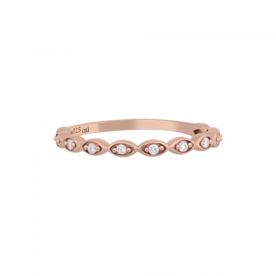 Ring 925/- Sterling Silber rosévergoldet Zirkonia Stacking 