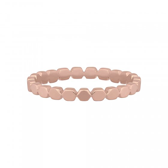 Ring 925/- Sterling Silber rosévergoldet Hexagon  Stacking 