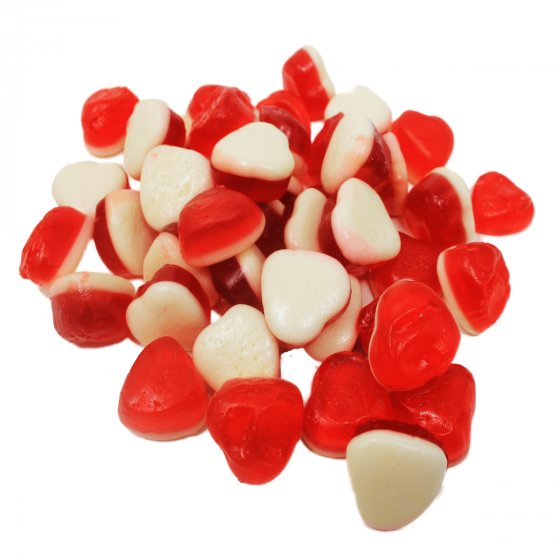 Fruchtgummi Erdbeerherzen mit süßer Sahne Creme Füllung 300g 