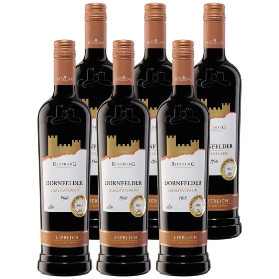 Rietburg Dornfelder Lieblich Pfälzer Qualitätswein Rot 750ml 6er Pack 