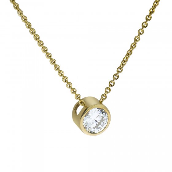 Halskette 375/- Gelbgold Zirkonia 