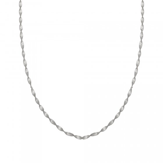 Collier 925/- Sterling Silber Flachpanzer Kette gedreht  rhodiniert 