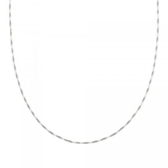 Collier 925/- Sterling Silber Schlangenkette vierseitig diamantiert gedreht  rhodiniert 