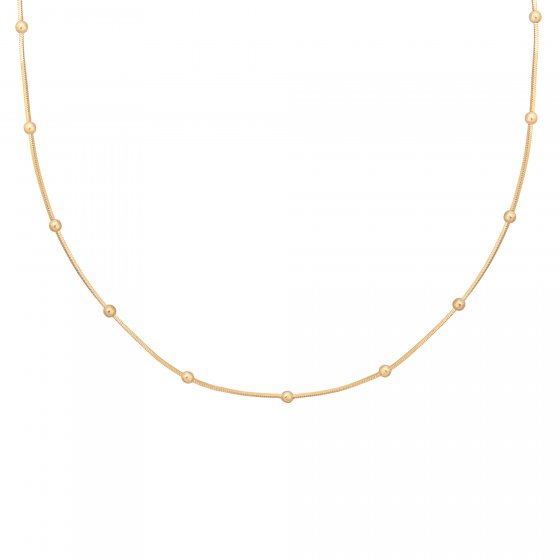 Collier 925/- Sterling Silber Schlangenkette vierseitig diamantiert mit Kugeln vergoldet 