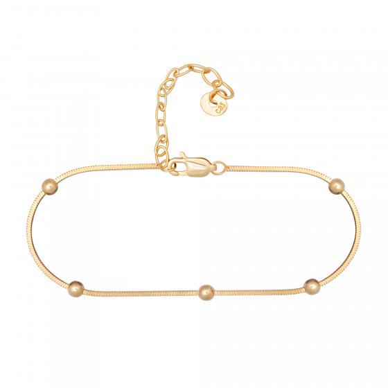 Armband 925/- Sterling Silber vergoldet Schlangenkette vierseitig diamantiert mit Kugeln 