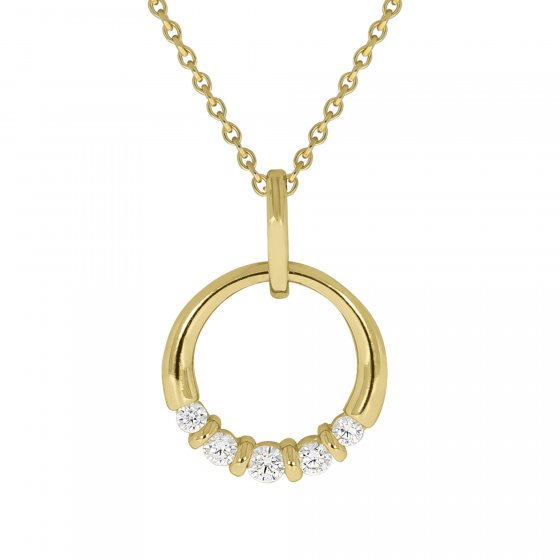 Halskette 375/- Gelbgold Zirkonia 