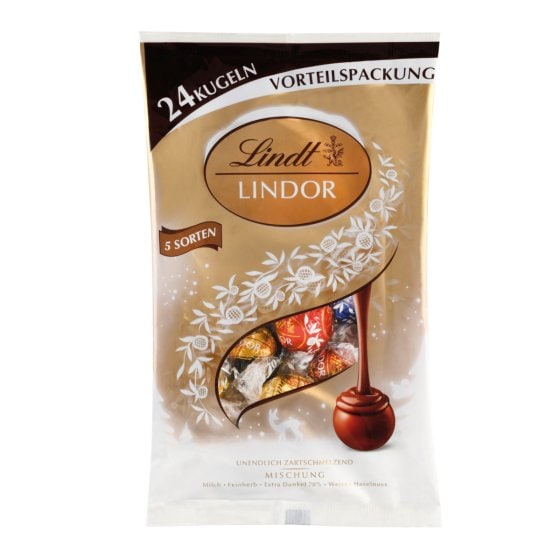 Lindt Lindor XXL Mischbeutel mit zartschmelzenden Füllungen 300g 