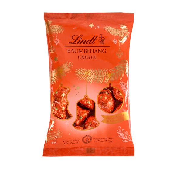 Lindt Baumbehang Cresta Schokolade mit Nougatcrème und Krokant 200g 