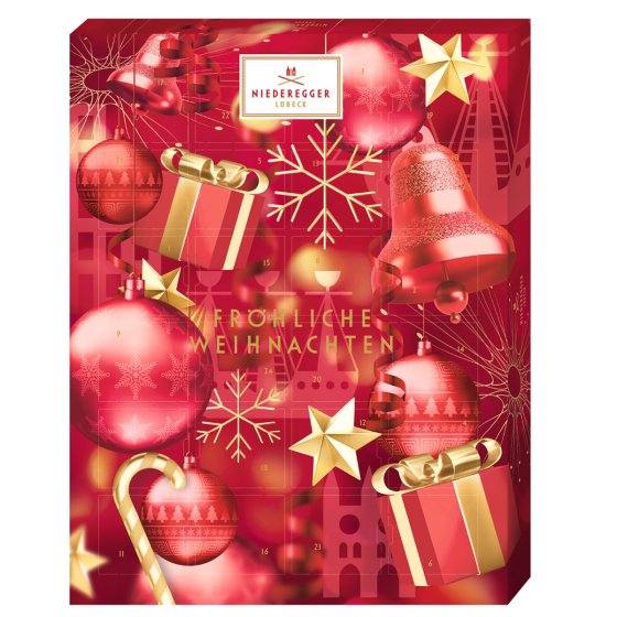 Niederegger Adventskalender Glamour Spezialitäten 23fach sortiert 168g 