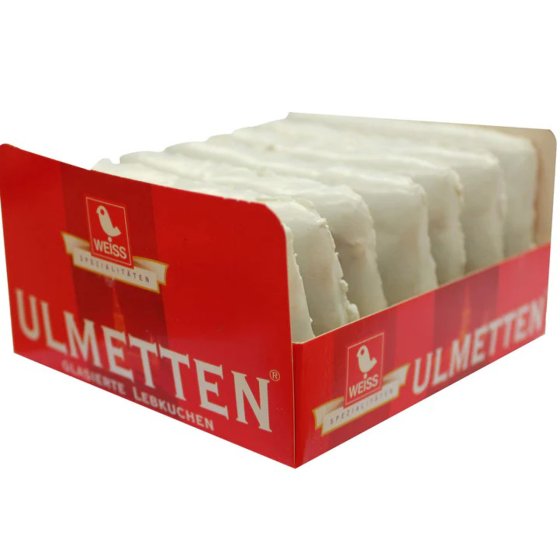 Weiss Ulmetten 7 braune saftige Lebkuchen mit Zucker Überzug 175g 