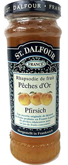 St. Dalfour Fruchtaufstrich Pfirsich Aufstrich Konfitüre 280g 