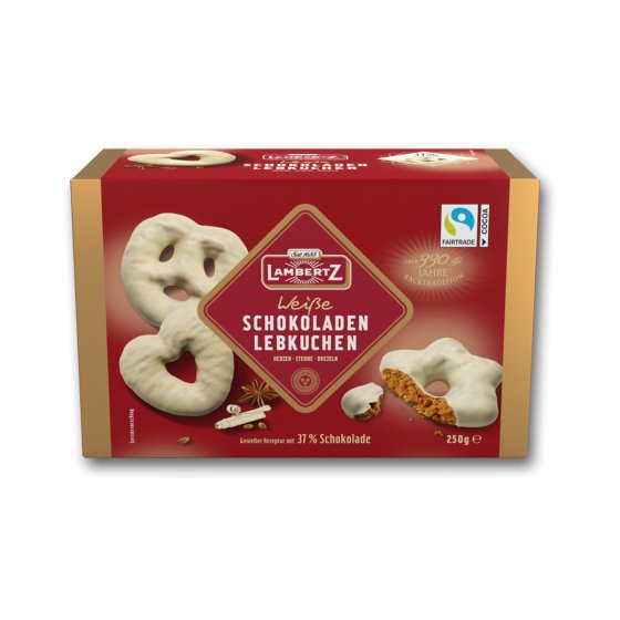 Lambertz Schokoladen Lebkuchen Sterne Herzen und Brezeln 250g 