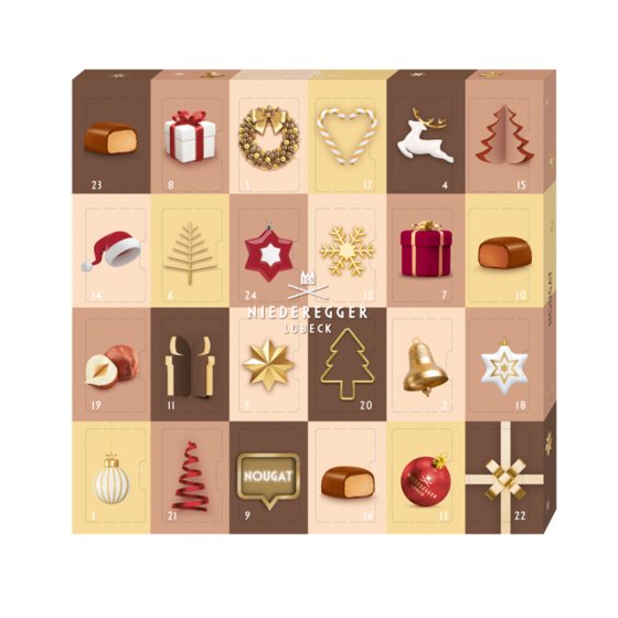 Niederegger Mini Adventskalender Nougat Pralinen Packung 180g 