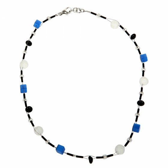 Collierkette Edelstahl Onyx Acryl Kristall 