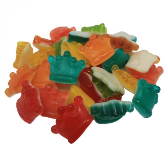 Fruchtgummi Krone mit Fruchtgeschmack und Schaumzuckerboden 300g