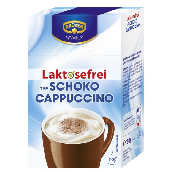 Krüger Cappuccino Schokolade enthält Koffein Laktosefrei 10x15g 