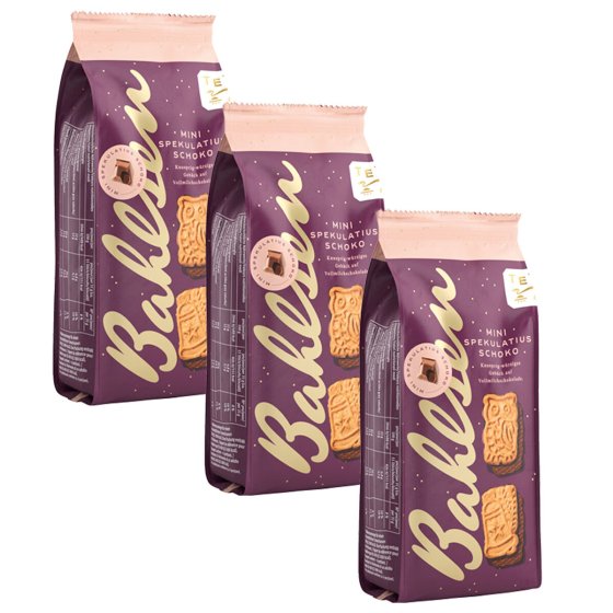 Bahlsen Mini Schoko Spekulatius mit Vollmilchschokolade 200g 3er Pack 
