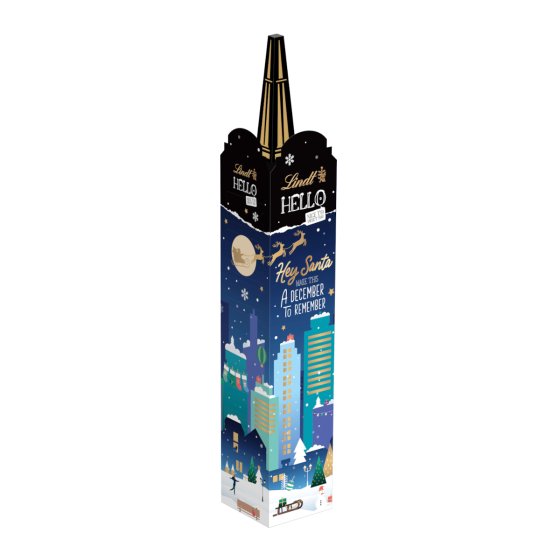 Lindt Hello Adventskalender Tower Vollmilchschokolade Packung 244g 