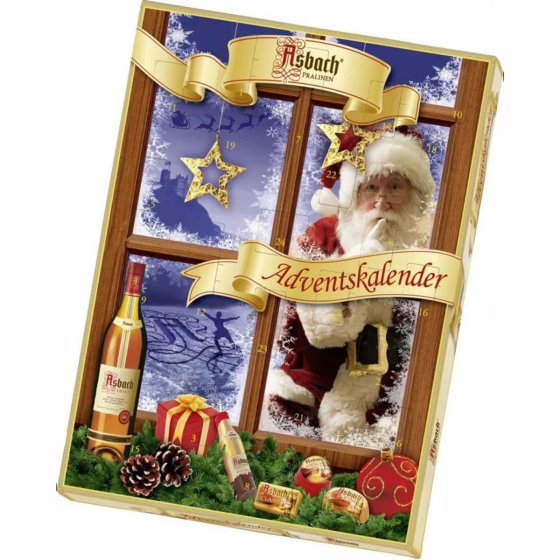 Asbach Adventskalender mit 24 verschiedenen Alkoholpralinen 260g 
