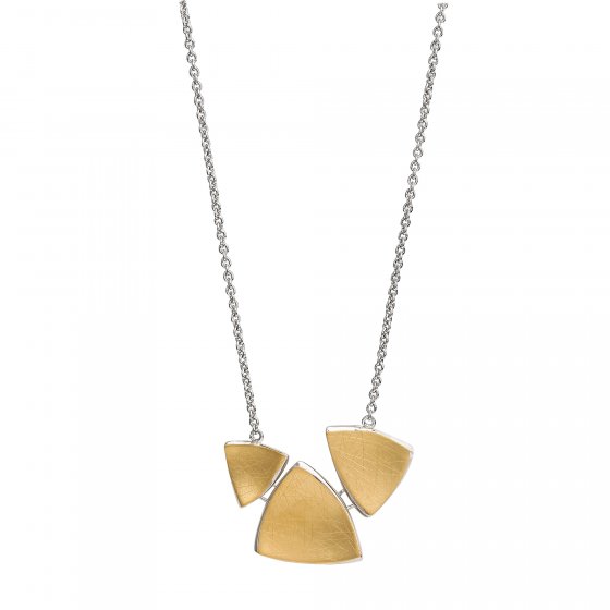 Halskette Silber 925 zweifarbig 42+3cm lang mit mattierter Oberfläche 