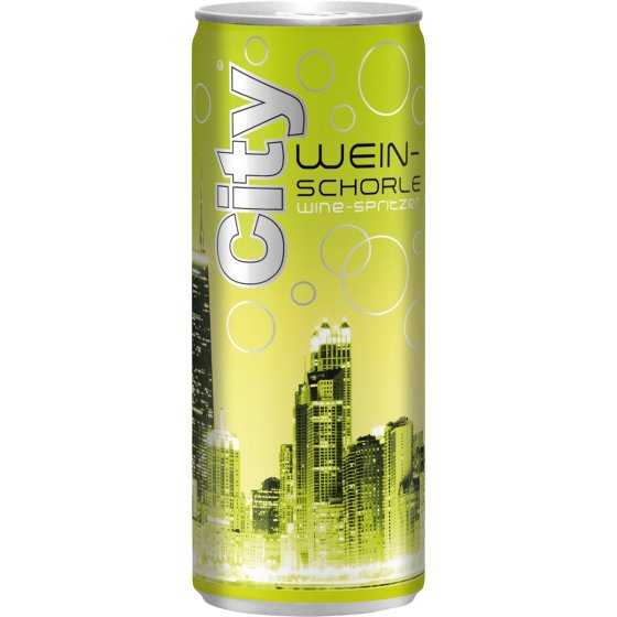 City Weinschorle Wine Spritzer grüner Apfel und Zitrusfrucht 250ml 