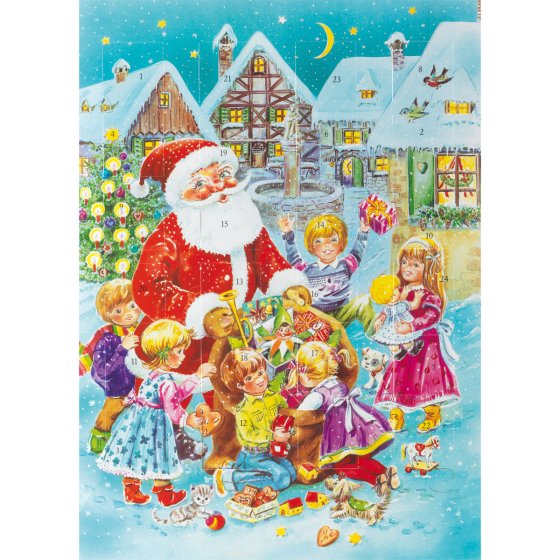 Wawi Adventskalender 4fach sortiert Adventskalender mit Motiv 75g 
