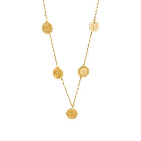 Halskette 925 Silber vergoldet Coin 