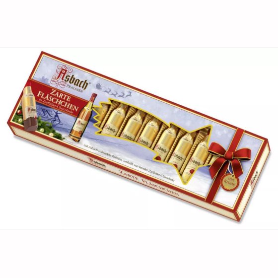 Asbach Weihnachtsfläschchen mit feinster Zartbitterschokolade 150g 