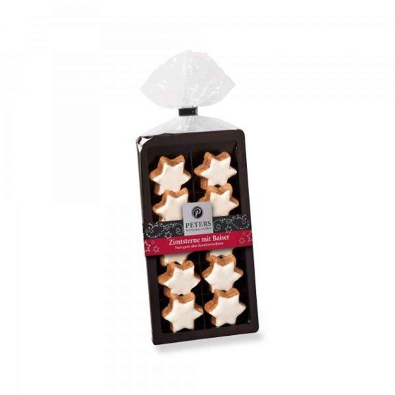 Peters Zimtsterne mit Marzipan gekrönt mit zarten Baiser 100g 