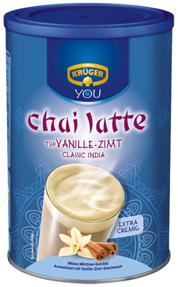 Krüger Chai Latte Classic India Vanille Zimt Kaffeepulver 450g 