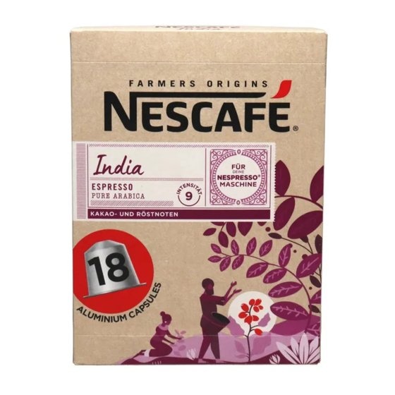 Nescafe Farmers Origins India Espresso Coffee 18 Kapseln 95g 