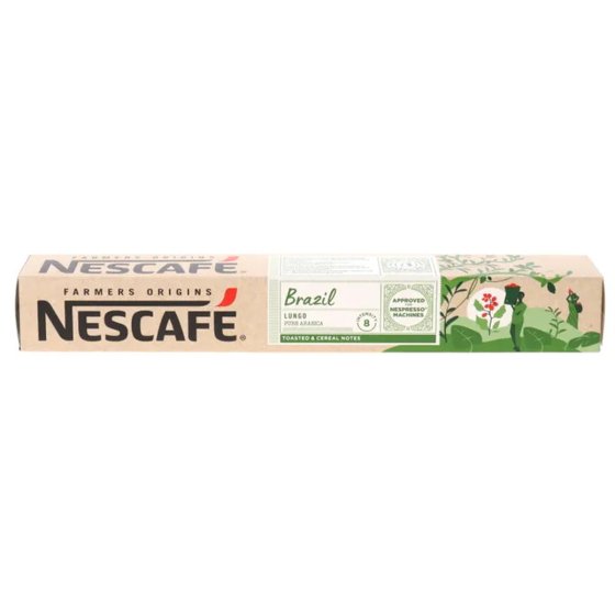Nestle Nescafe Farmers Origins Brazil Lungo Coffee 10 Kapseln 54g 