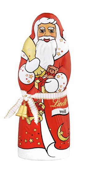 Lindt Weihnachtsmann Weiss aus Schokolade mit Glöckchen 125g 3er Pack 