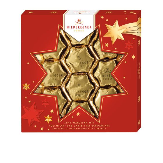 Niederegger Zimtsterne Marzipan Pralinen Zartbitterschokolade 125g 