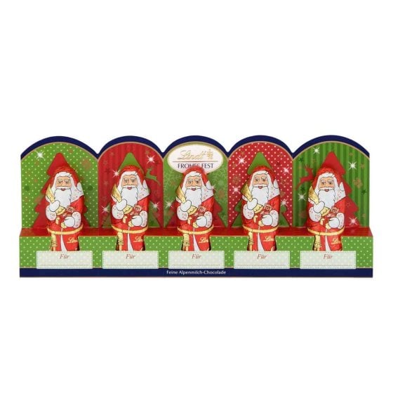 Lindt Mini Weihnachtsmänner mit Perforation Milch 50g 5er Pack 