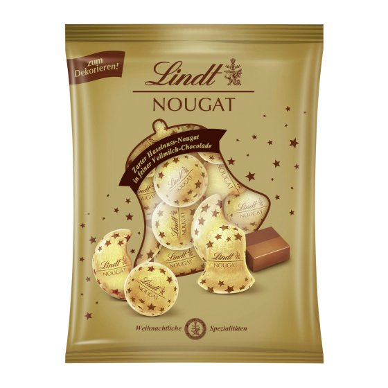 Lindt Nougat Baumbehang Pralinen aus Vollmilchschokolade 100g 