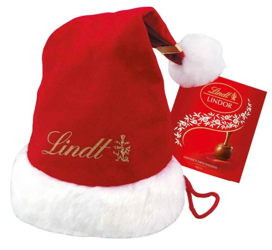 Lindt Weihnachtsmann Mütze mit Zartschmelzenden Lindor Minis 175g 