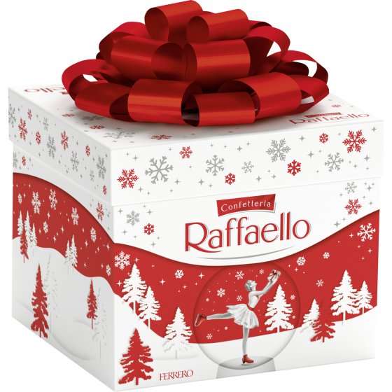 Raffaello Geschenkbox mit Dekorschleife und einzelnen Pralinen 300g 