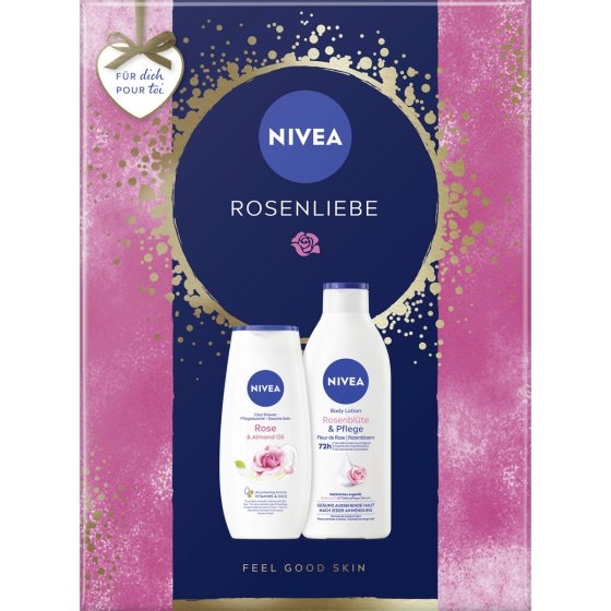NIVEA Geschenkset Rosenliebe Duschpflege und Body Lotion 2tlg 