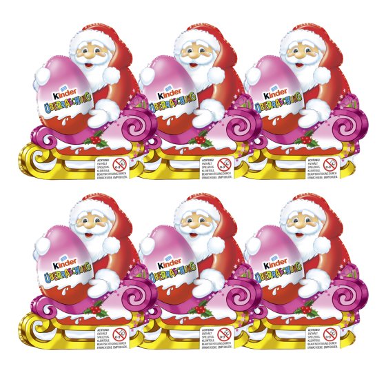 kinder Schokolade Weihnachtsmann Rosa mit Überraschung 75g 6er Pack 