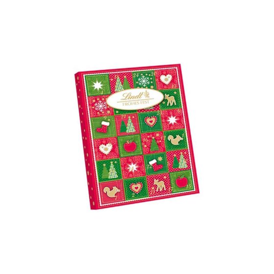 Lindt Mini Tisch Adventskalender Frohes Fest mit Schokolade 115g 