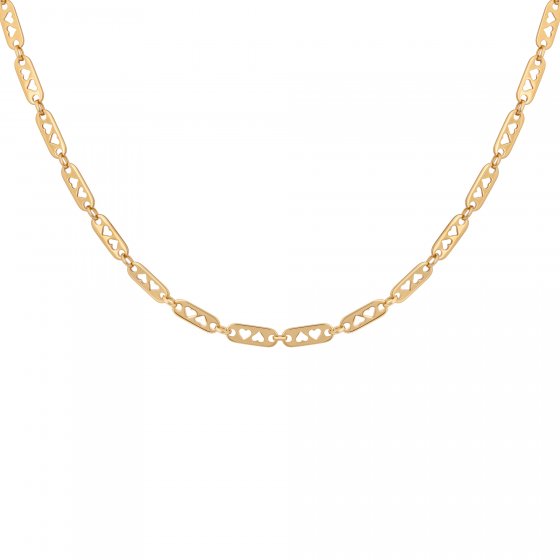 Collier 925 Silber vergoldet Kette Y-Kette Herzen 