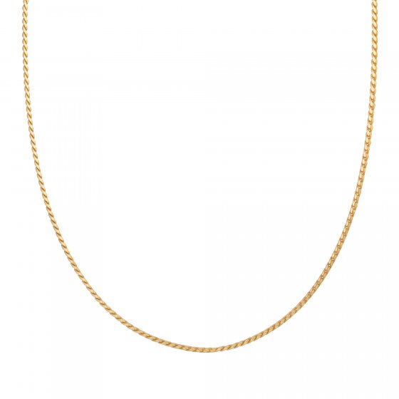 Collier 925 Silber vergoldet Panzerkette rund slim 