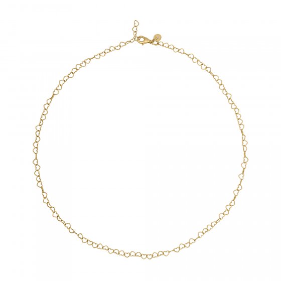 Collier 925 Silber vergoldet Herzchenkette Choker 