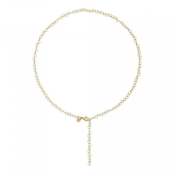 Collier 925 Silber vergoldet Herzchenkette Y-Kette 