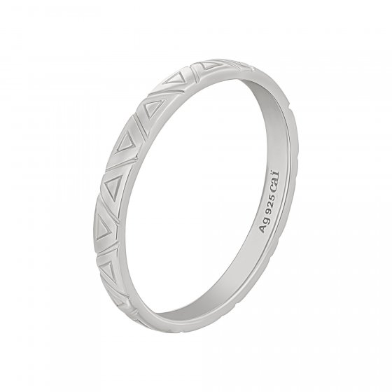 Ring 925 Silber rhodiniert Dreiecke Stacking 